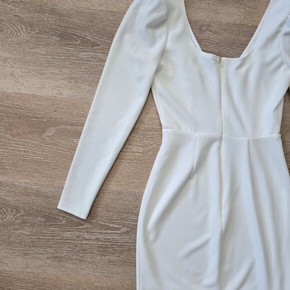 Lulus Treasure Forever White Long Sleeve Bodycon Mini Dress with V Neck Size XS - Picture 10 of 17